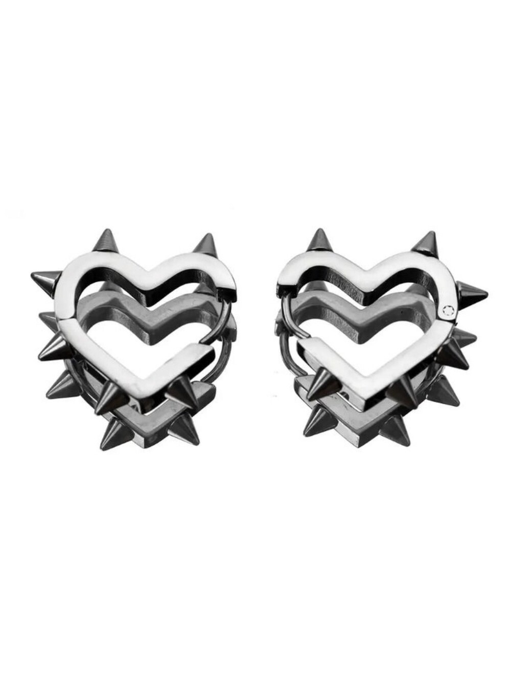 Huggie spike heart earrings